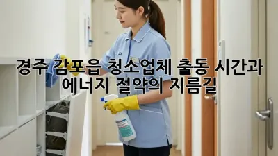 경주 감포읍 청소업체 출동: 시간과 에너지 절약의 지름길
